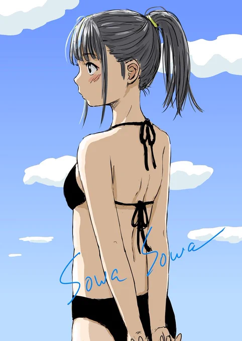 昨日の白黒、せっかくなので色を塗ってみました