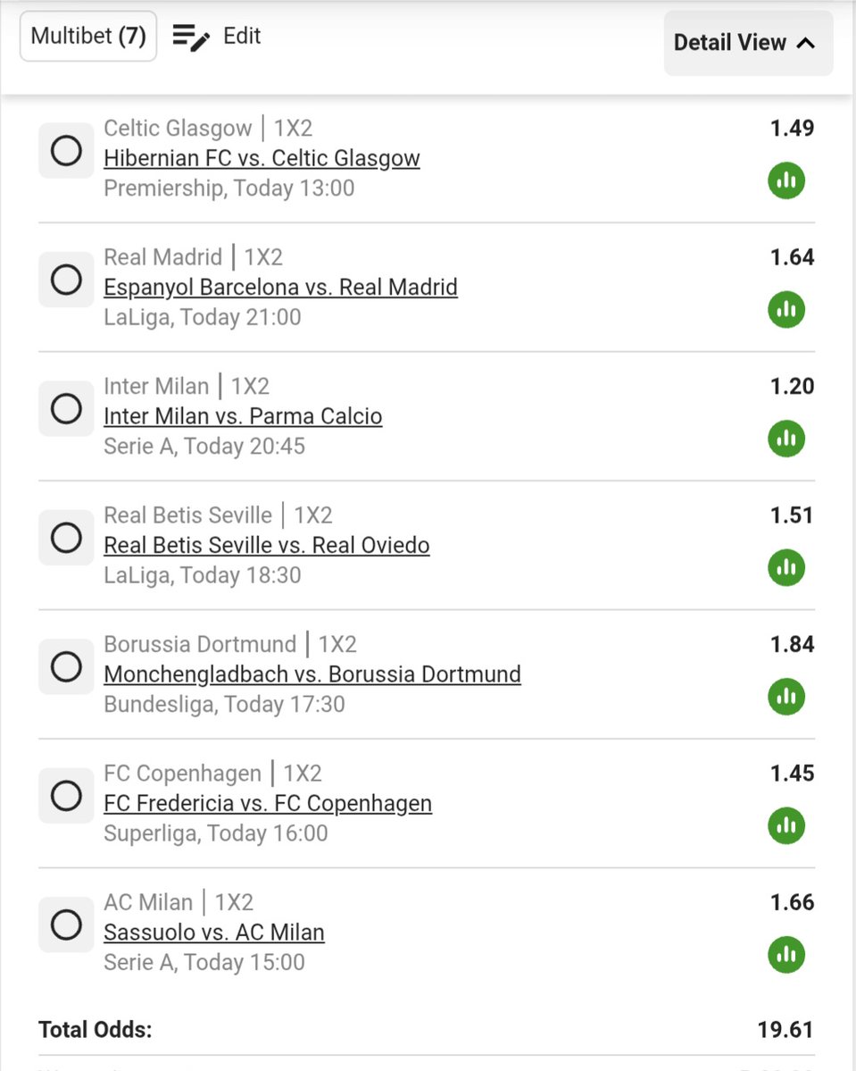 Straight Wins ✅️ 🔥 
20-odds Boooom ✅️🔥💥
Go Big or Go Home. 
Booking Code 👉 BW5321EBA1