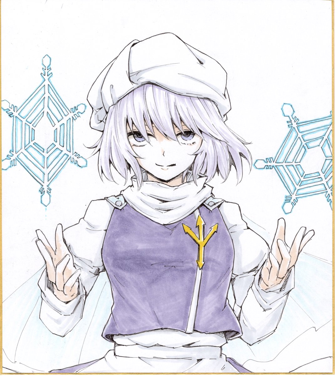 手描き色紙】 レティ