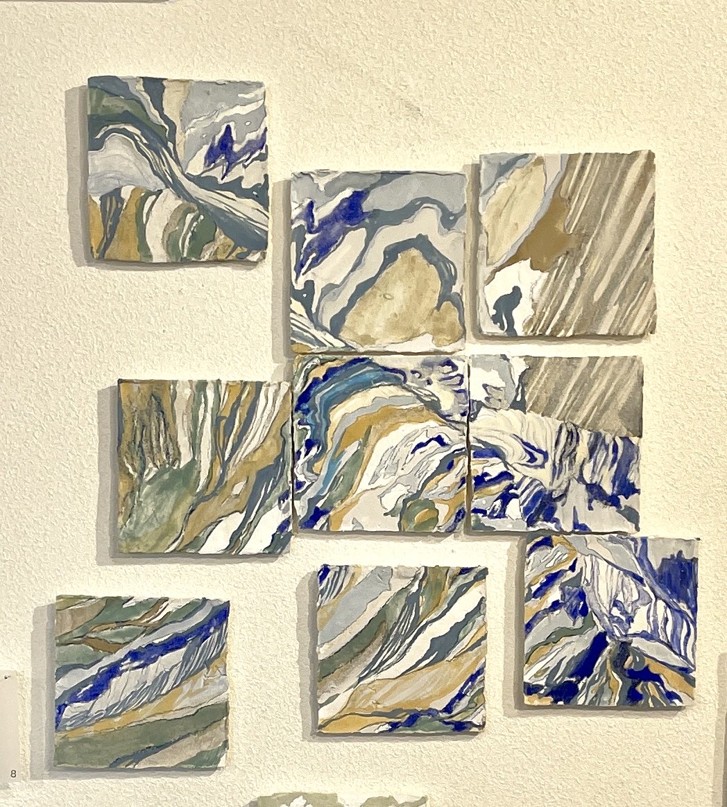 skr_m_63's tweet photo. 主に日本画
粘土のタイルに描いたり和紙に描いたり
 #ゴールデンウィークSNS展覧会2026 https://t.co/WErL9jvoTF