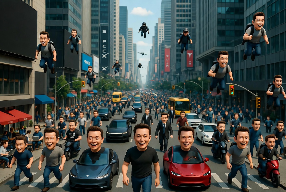 jong_slow's tweet image. At the rate in which Elon Musk is having babies, donating sperm and reproducing, this could very well be the future of Mankind -

#Tesla #SpaceX #ElonMusk