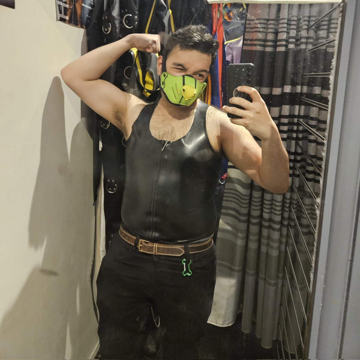 Simply_Scritch's tweet photo. Had a stop over at @FetishFreakLDN and I think I know what my new piece of rubber is gonna be next time! https://t.co/PO1t1WZyvH