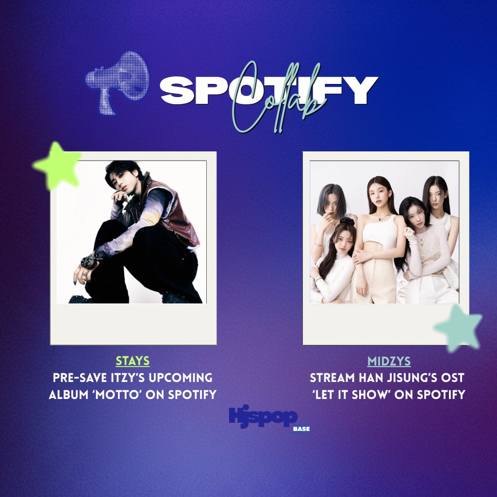 🚨 STAYS

We’ve partnered with <a href="/UNIVERSEITZY/">UNIVERSE ITZY</a> for a Spotify collaboration to support Itzy's upcoming album Motto and #HAN Jisung's Solo OST. 

— Pre-save the album using 2-3 accounts and comment your proofs after completing it. 
🔗 open.spotify.com/prerelease/2EX…

🎯 Goal: 200 proofs