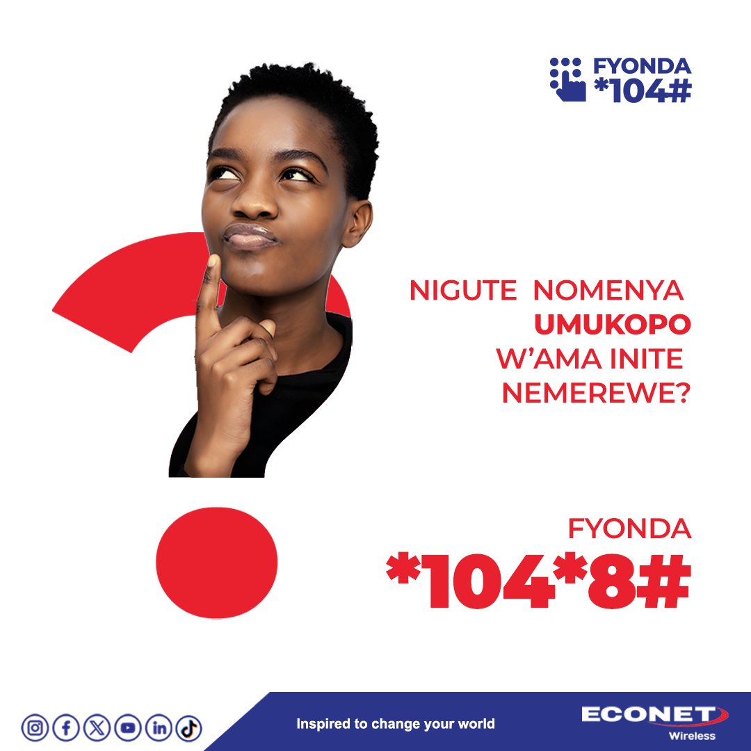 Econet257's tweet image. 📱 Vérifiez votre éligibilité à Umukopo en toute simplicité!

🔹 *104*8# pour savoir si vous êtes éligible
🔹 *104# pour accéder à Umukopo

Restez connecté à tout moment avec Econet Wireless.
📞 Assistance : 100

#Umukopo 
#StayConnected 💙
