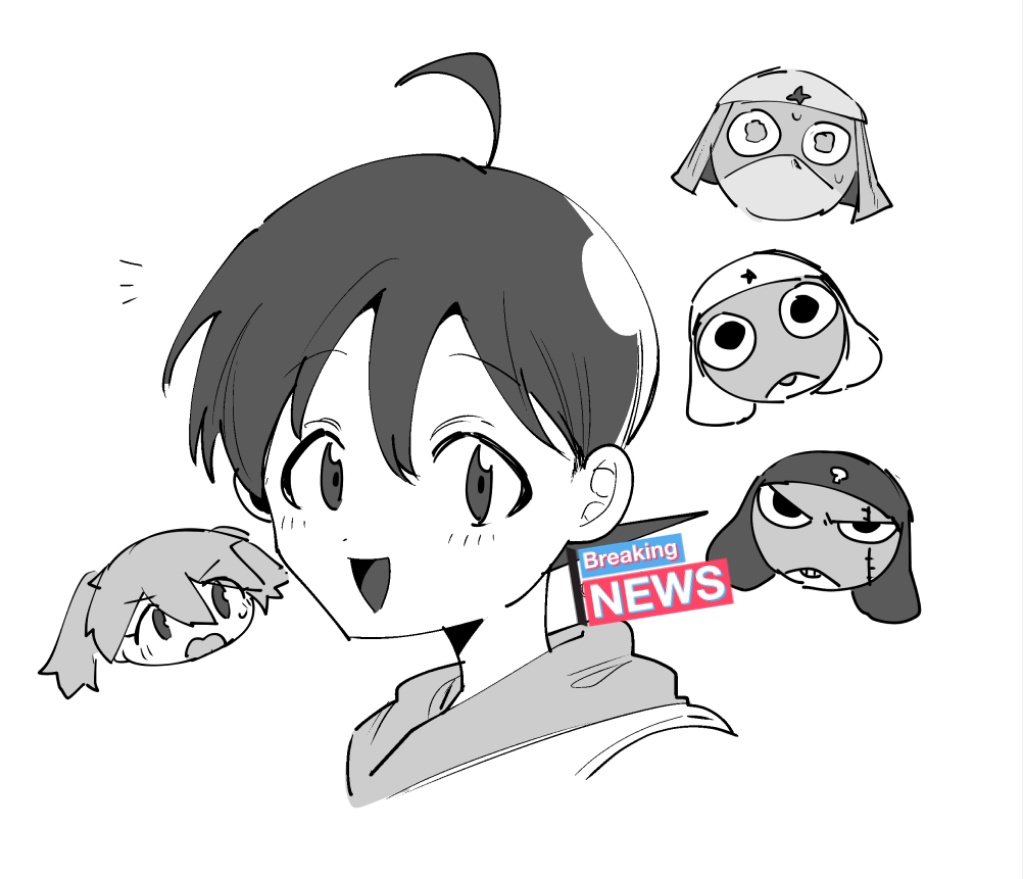 ケロロを見てる 