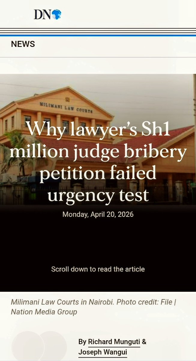 TheEagle_44's tweet image. ⚖️86 Days Before (See Quoted Tweet Of 2026-The Word Of The Lord!🔥)

💎🗝️:'A Ring Of Influential Advocates Dictating The Rulings Of Judges - Blackmail

@NationAfrica 'Advocate Kimani Wachira Is Currently At The Center Of A High-Profile Bribery...

🔥@ManofValor777©️🦅

#IAM👑✍️