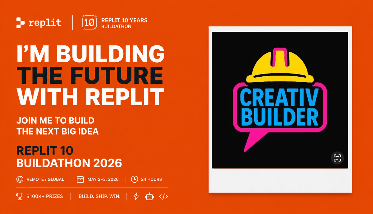 CreativBuilder's tweet photo. Excited to be part of Replit 10 Year Buildathon. See what 11 months, 400,000 lines of vibe coding can create! Full Stack SaaS and Mobile app in one. https://t.co/htZI72dZCX

Join me to build the next big idea! #replit https://t.co/x7PTcAuVb4 https://t.co/Pk5gz2MWKt