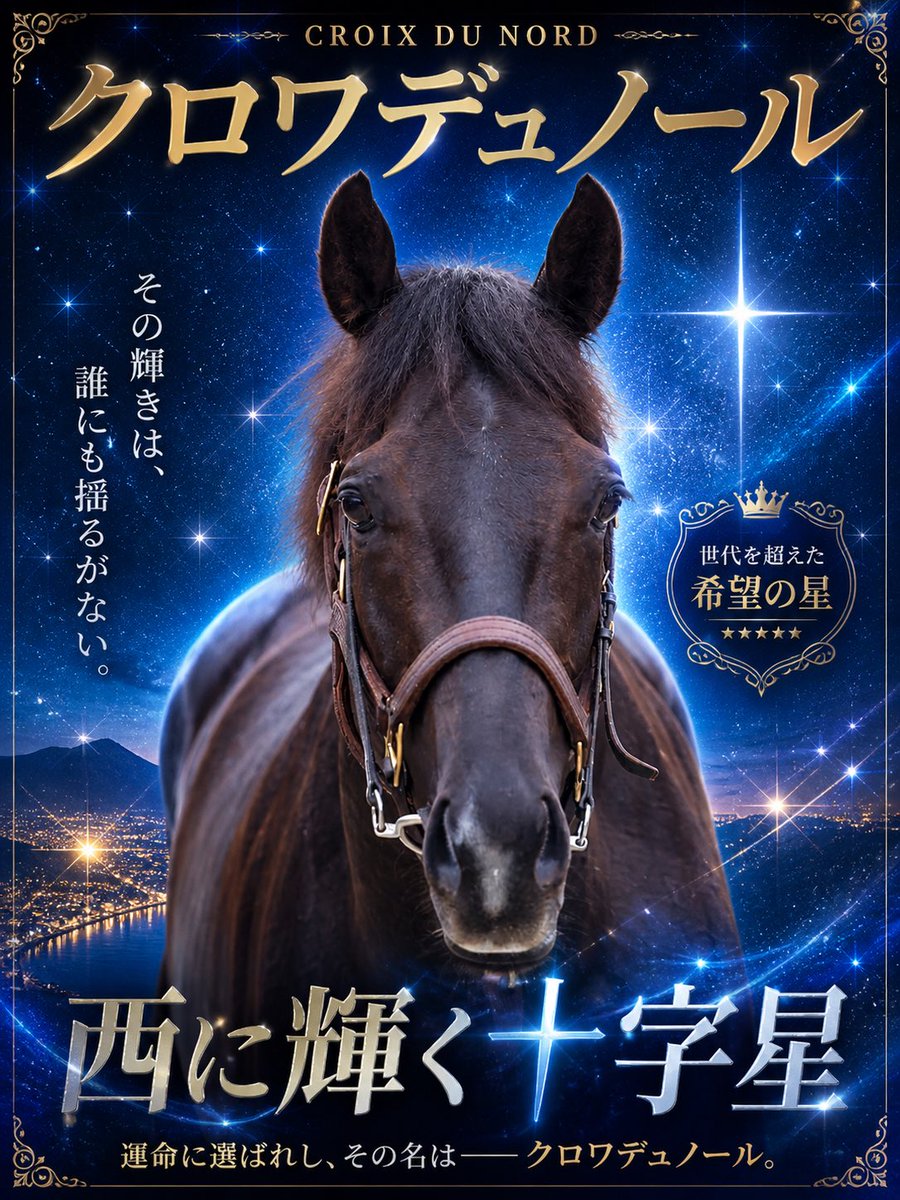 gocco32's tweet photo. 悔しさの残る今年の春天。
でも毎回思うのは“全人馬無事”が何よりと言うこと。
みんな頑張ったし、強かった。

記念に（AIで）作ったキャンペーンポスターを載せておきます☺️（コピー文は自作）

#アドマイヤテラ
#アクアヴァーナル 
#ヴェルテンベルク
#クロワデュノール
#天皇賞春 https://t.co/t9CPzTqOfM