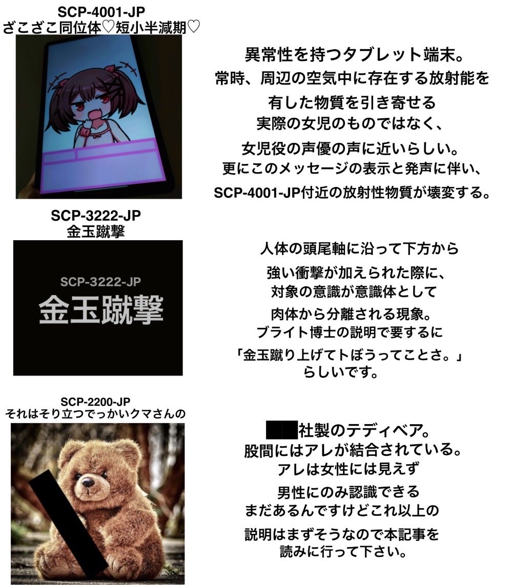 RT @Normacy_scp250: まさかのジョークじゃないSCP②