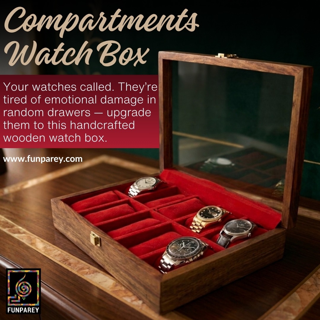 Funparey's tweet image. A watch box that keeps things in order.

Buy now: funparey.com/product/wooden…  

#WatchBox #Accessories #Storage #Luxury