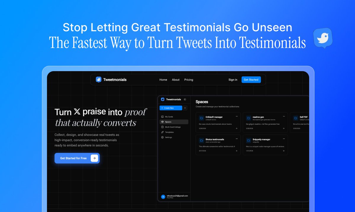 Introducing Tweetmonials 🥳

I kept seeing this problem everywhere:
People were praising products on X…

but none of it was actually being used

Buried in replies
Lost in mentions
Doing nothing for conversions

That means lost trust
Lost conversions
Lost revenue

So I built