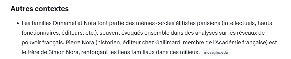 <a href="/dreslincourt/">Les entretiens des patriotes</a> Ce que les pseudo-dissidents (eux aussi subventionnés) ne vous disent pas, préférant parler pour la millième fois de la mort de Marie-France Pisier sans aucun élément nouveau: 
Olivier Duhamel est issu des réseaux mendésistes, tout comme un autre Olivier dont on a beaucoup parlé,