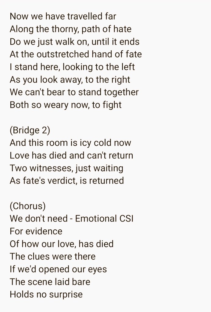 khowardslyrics's tweet image. When I wrote the lyrics to 'EMOTIONAL C.S.I.', the song just seemed to evolve naturally by itself, into an unusual double bridge structure....I'm so very grateful to @wellyington and Ophiuchus's vocals, for transforming it into this emotional #edm banger

on.soundcloud.com/3QYKkv58sAdfro…
