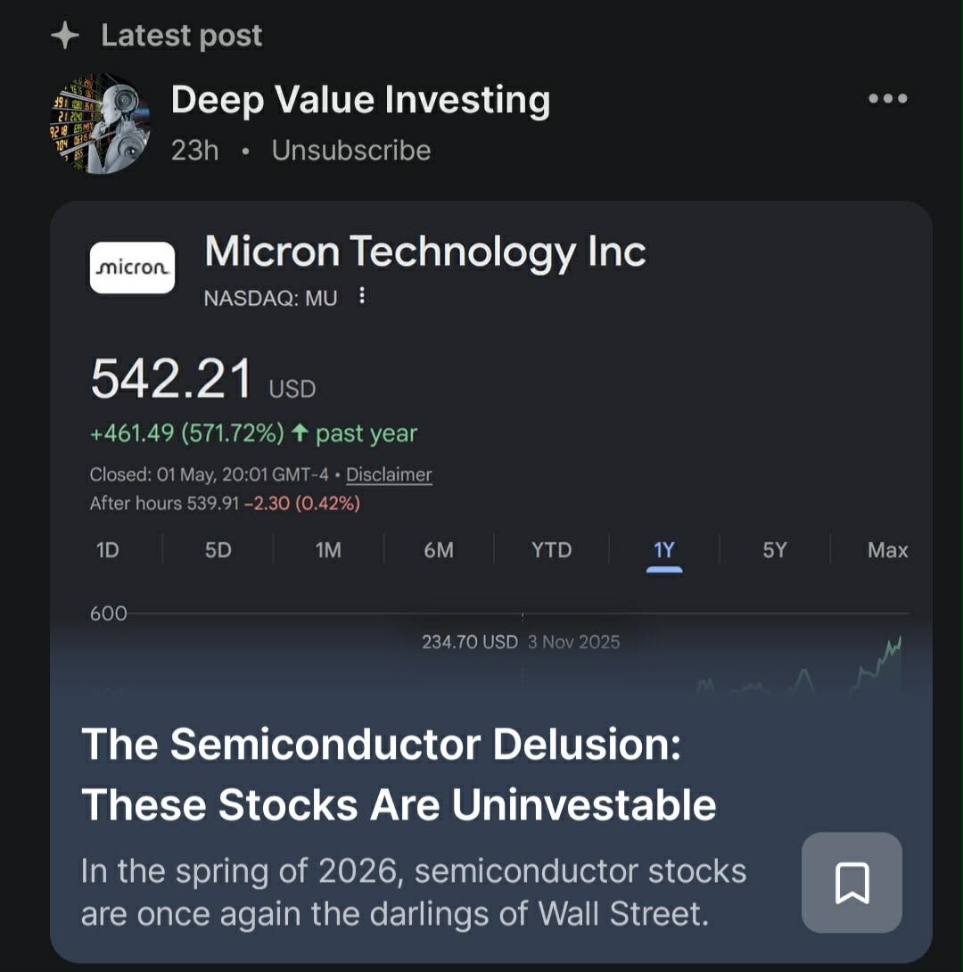 Deep Value Investing tweet media