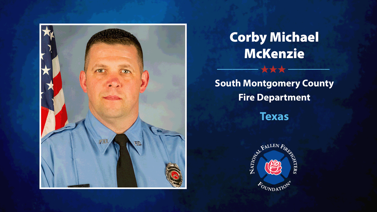 NFFF_News's tweet photo. Corby Michael
McKenzie South Montgomery County Fire Department Texas @mcesd8 #FireHero2026 https://t.co/7kDql04s87