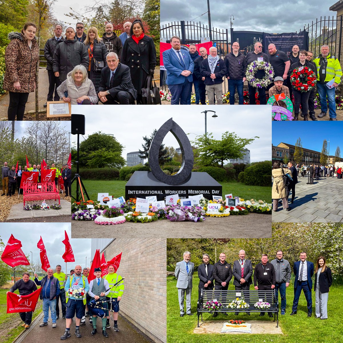 UniteScotland's tweet photo. A huge thank you to trade unionists across Scotland who made this past week so powerful and visible.

From International Workers’ Memorial Day to May Day rallies, your presence reminds everyone that working people deserve dignity, fair pay, &amp; safe conditions.

Solidarity. Always. https://t.co/zsXcGKHSzq