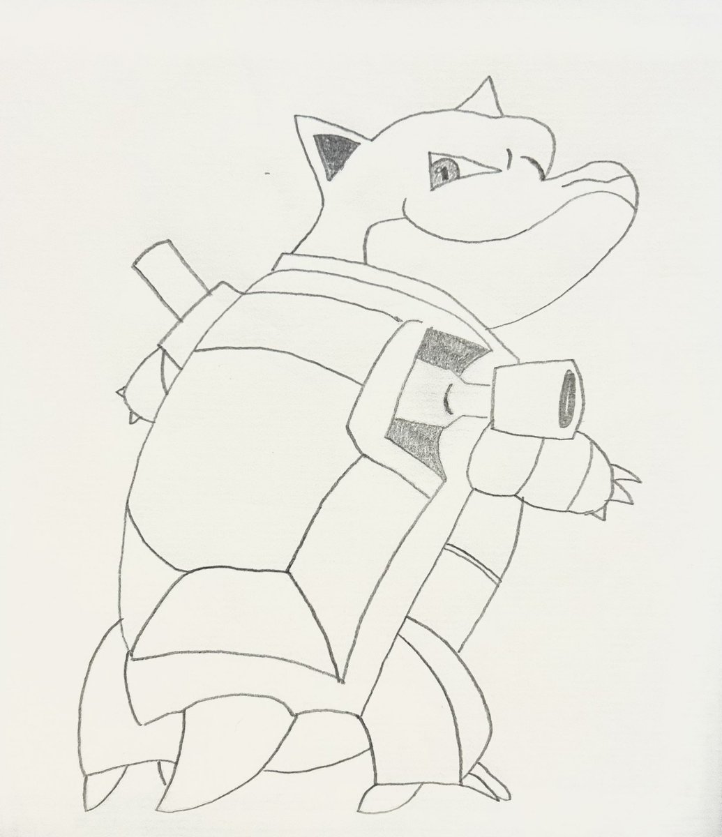 ポケモン　カメックス風のチャレンジ 絵が下手な人の1日1ポケモンチャレンジ No.0009 カメックス