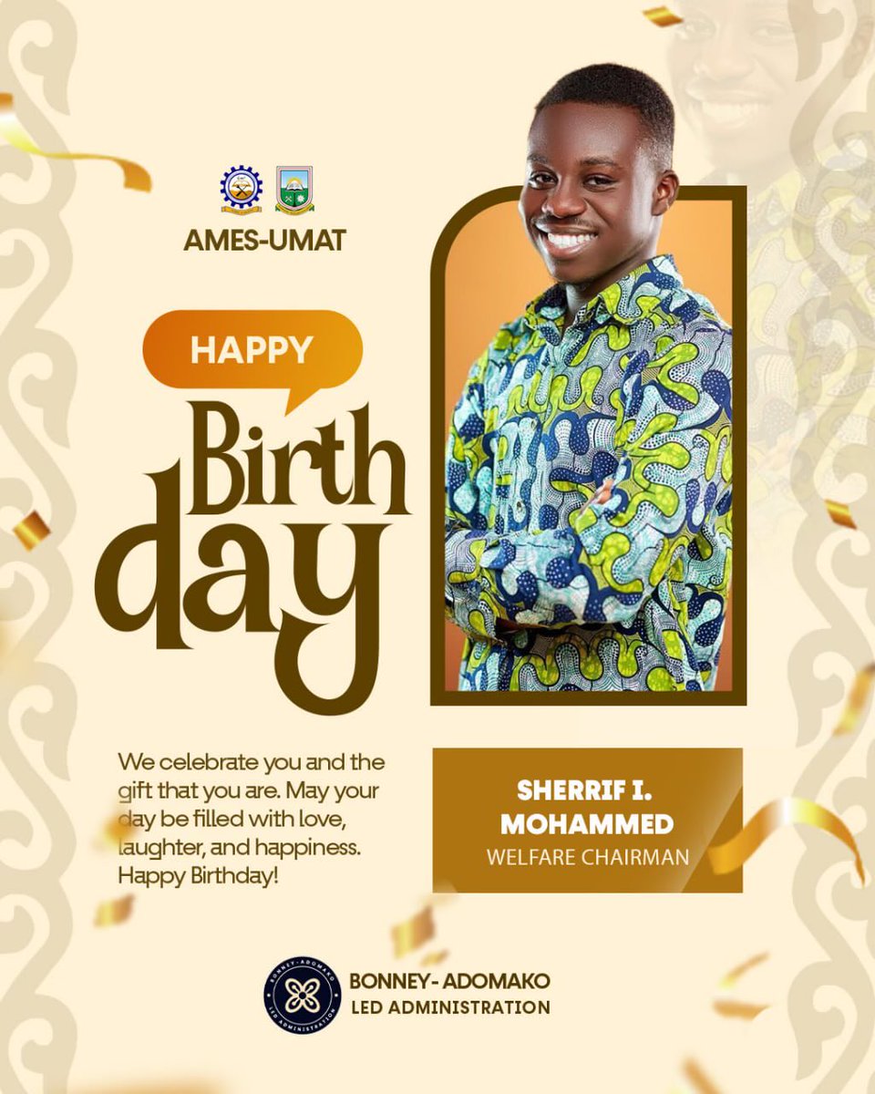 amesumat's tweet photo. 🎉 Happy Birthday, Sherrif I. Mohammed! 🎉
Celebrating our dedicated Welfare Chairman today 🙌🏽
Wishing you joy, success, and a great year ahead! 💫

#AMESUMaT #PioneersOfInnovation https://t.co/oDJIHsEqrv