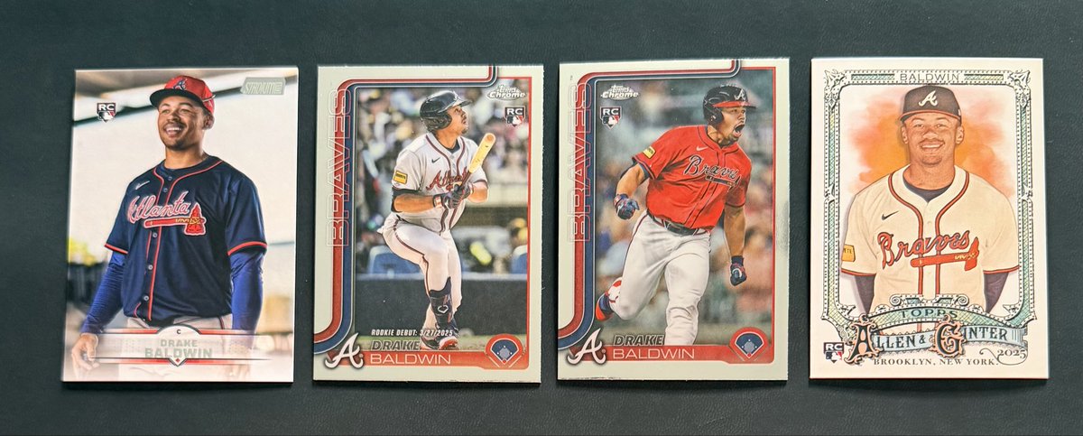 WaterPlantGuy's tweet image. Drake Baldwin RC lot up in the shop! Topps Chrome Update + Rookie Debut variation + Stadium Club + Allen &amp;amp; Ginter. Atlanta Braves 👇

ebay.us/m/IPaJmu

#DrakeBaldwin #ToppsChrome #MLBCards #AtlantaBraves #SportsCards #RookieCard