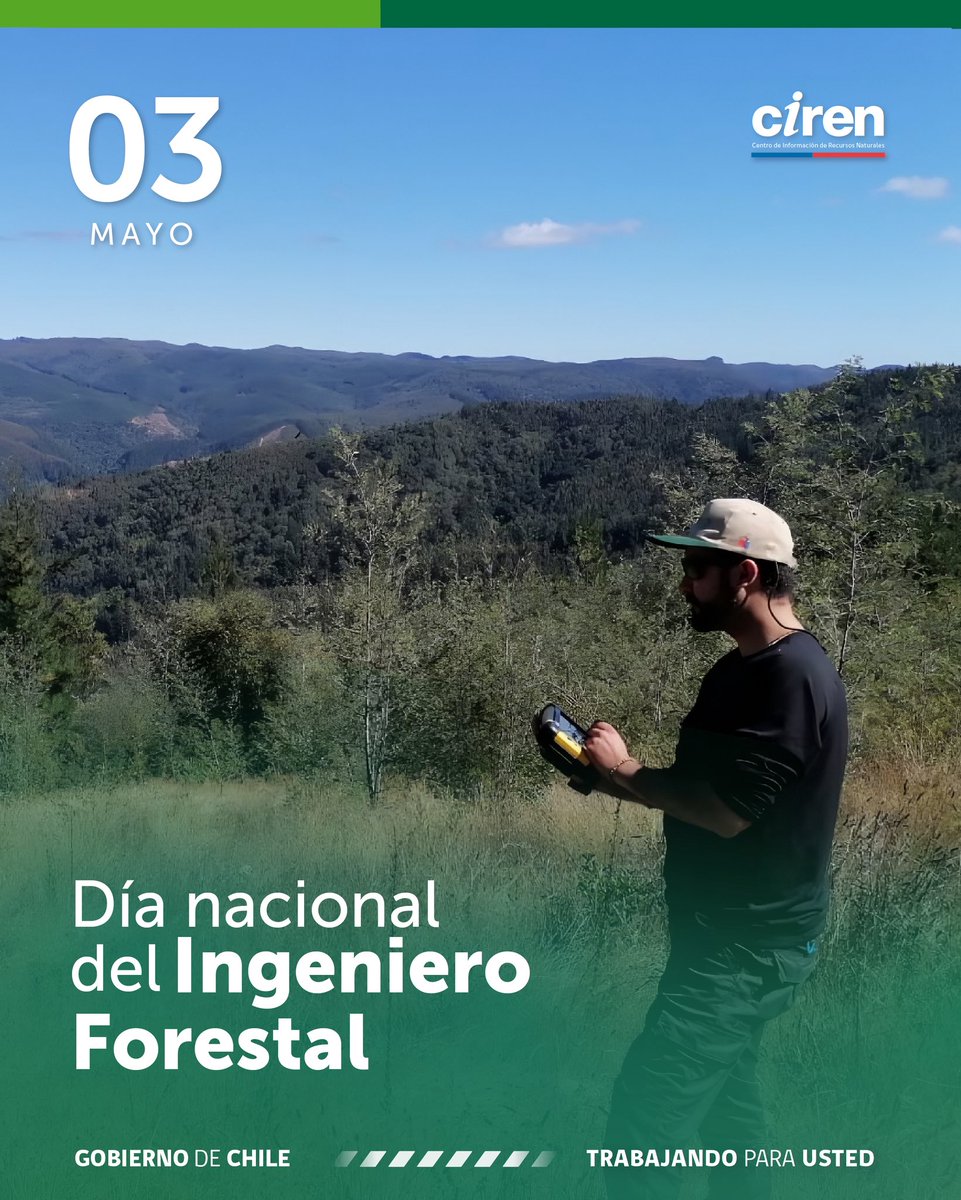 CIREN_CHILE's tweet photo. 🌲 Cada 3 de mayo los y las Ingenieros/as #Forestales conmemoran su día. Esta instancia busca destacar la labor de estos profesionales, cuyo trabajo cada día adquiere más relevancia producto de la crisis climática, los incendios y servicios de nuestros bosques. https://t.co/kqwkXATkz6