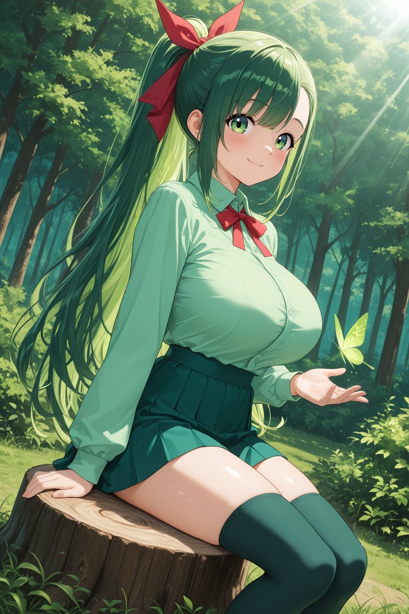 やまとあいさん、こんばんわ
イロミライさん企画、春のGWまつり、その12「緑」お邪魔いたします😊

静かな緑の森で、のんびりしてみたいものですね😄

#AI春のGWまつり #緑