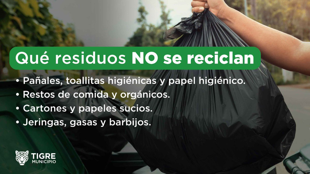MunicipioTigre's tweet photo. Compartimos información sobre qué tipos de residuos podés reciclar a través de @ReciclaTigre y cómo prepararlos correctamente para su recolección. ♻️🐯 

#TigreEsMiVida https://t.co/fXFptJkNAQ