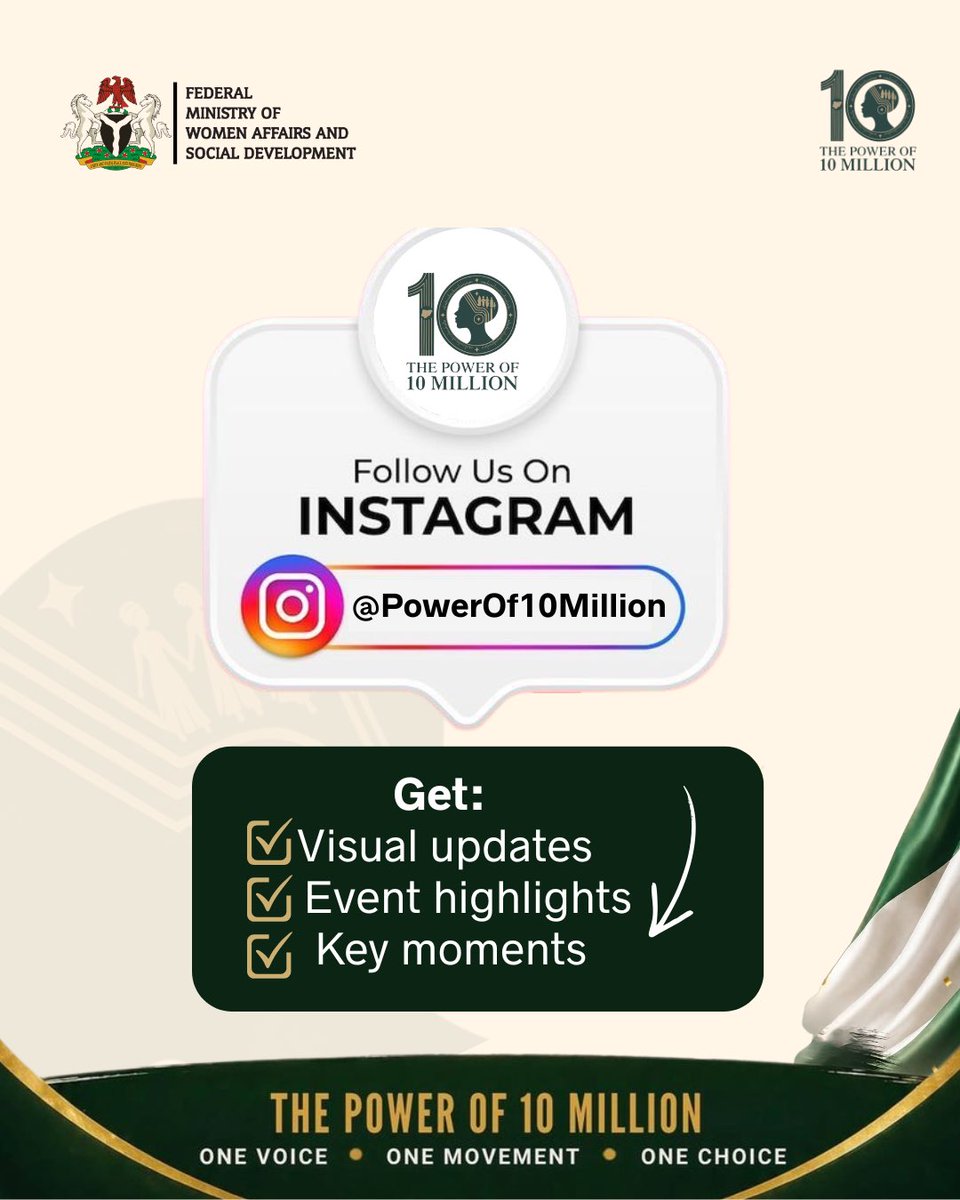 Powerof10M's tweet photo. Follow us everywhere! ❤️
Stay connected. Stay informed. Be part of something bigger.
The Power of 10 Million is moving, and you should be part of it.
#OneVoice #OneMovement #OneChoice https://t.co/KWXEmYhfs2