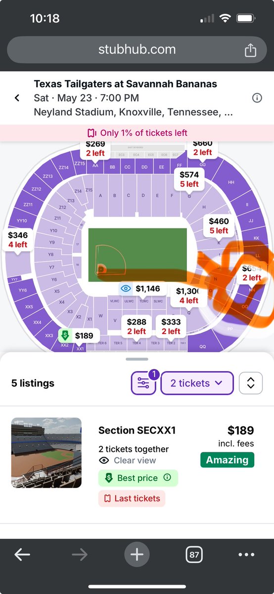 gimmesix6's tweet image. *impressive
But idk how they do it…
Example:
Look at prices for an ‘exhibition’
And tell me if $550 to not even be able to see well enough to know what’s going on is worth it?
I just don’t understand people.
#savannahbannanas coming to #knoxville btw.
I’m sure yall fill it up