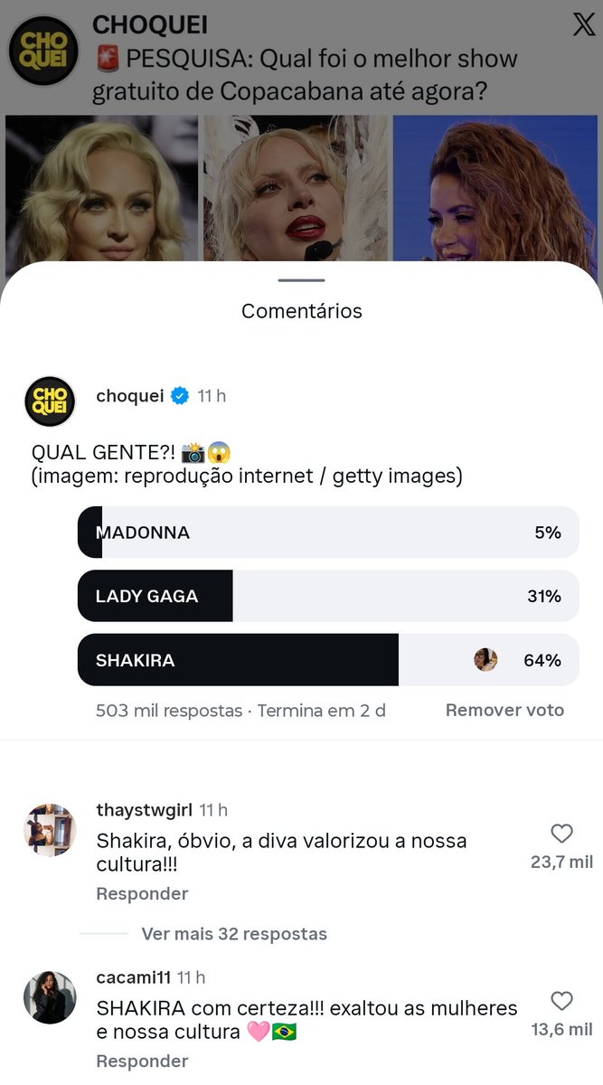O mundo fora do twitter (onde passaram meses dizendo que não ia dar ninguém no show da Shakira)