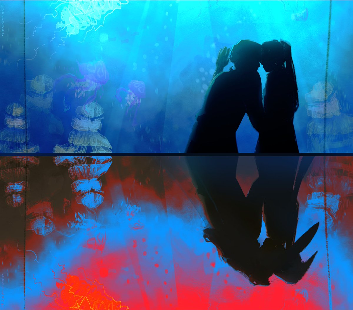 #scaramonaWeek2026 
It went from scaramona Modern Au into Time Loop/Soulmates very quickly.
Close up and a bit of context ⬇️
#scaramonaweek