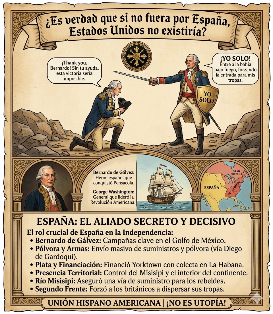 HispanoUnion's tweet image. ¡Estados Unidos existe gracias a España! 🇪🇸🇺🇸

Sin el dinero, las armas y el genio militar de héroes como Bernardo de Gálvez, la independencia de Washington habría sido un sueño imposible. Es hora de reivindicar nuestra historia. ⚔️

Sigue a @HispanoUnion
#Historia #España #USA