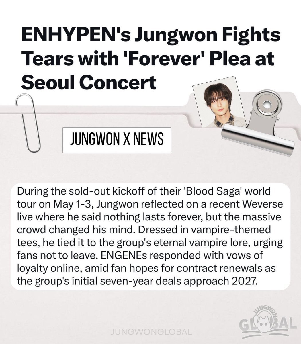 ENHYPEN JUNGWON GLOBAL tweet media
