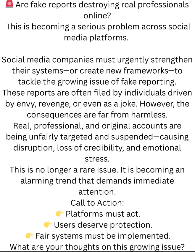 Clearvisionstud's tweet photo. #SocialMedia #DigitalRights #OnlineSafety #CyberSecurity #ContentCreators #SocialMediaPolicy #FakeReports #AccountSuspension #DigitalJustice #TechEthics #OnlineAbuse #PlatformResponsibility #VineshPhogatLiar #GTvsPBKS #SRHvsKKR #विश्वशांति_महाधार्मिकअनुष्ठान #GalaxyM17at13999 https://t.co/tu13Qa0zi0