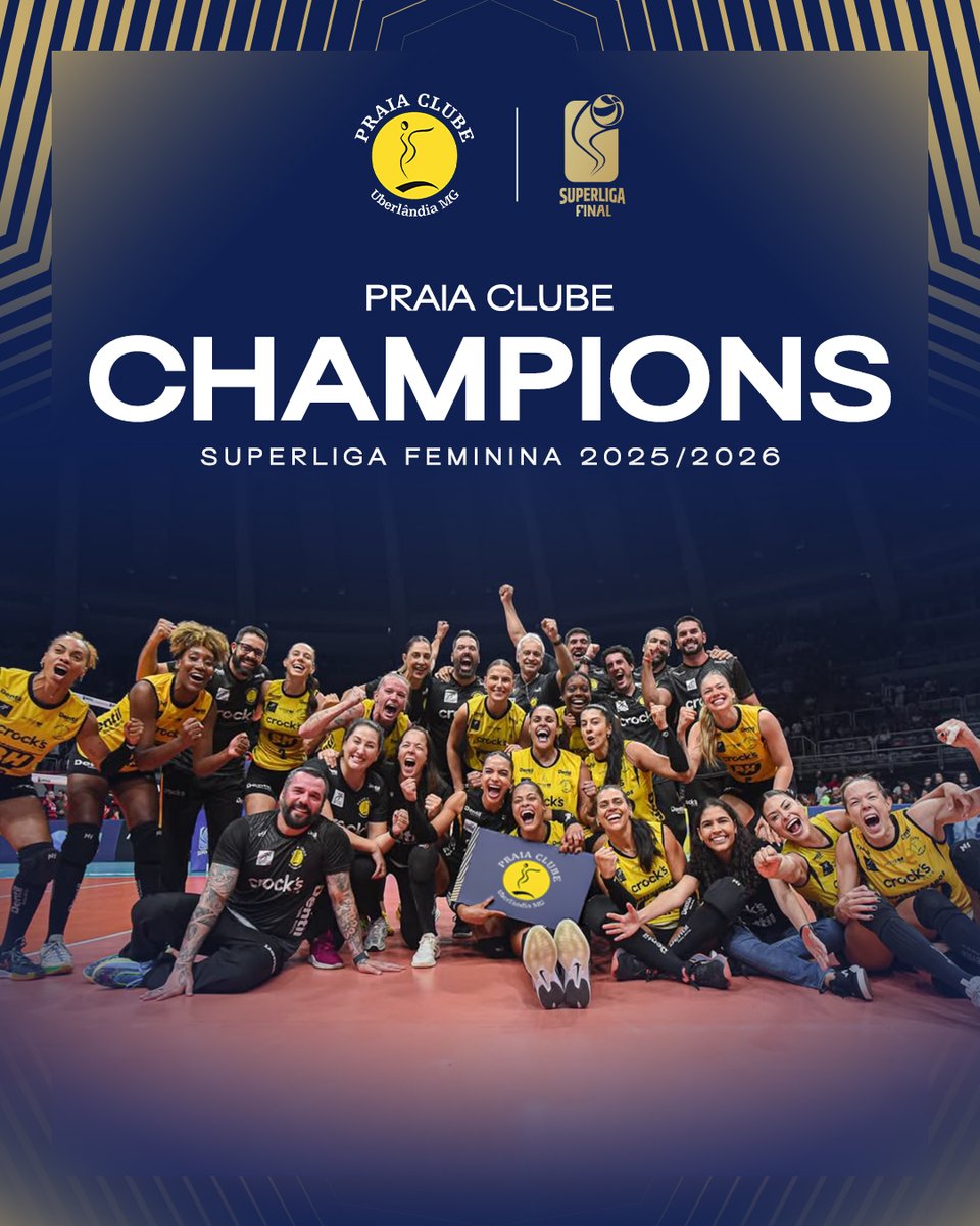 #Superliga 🇧🇷🏆: PRAIA CLUBE – CHAMPIONS 💛🔥

THEY DID IT!!! 🥹🏆

Praia Clube dominate the Final Pão de Queijo, sweeping Minas 3-0 in São Paulo to claim their THIRD Superliga title! 💥👑

From Uberlândia to the top of Brazil, this is pure glory, pure emotion, pure champions. 💛