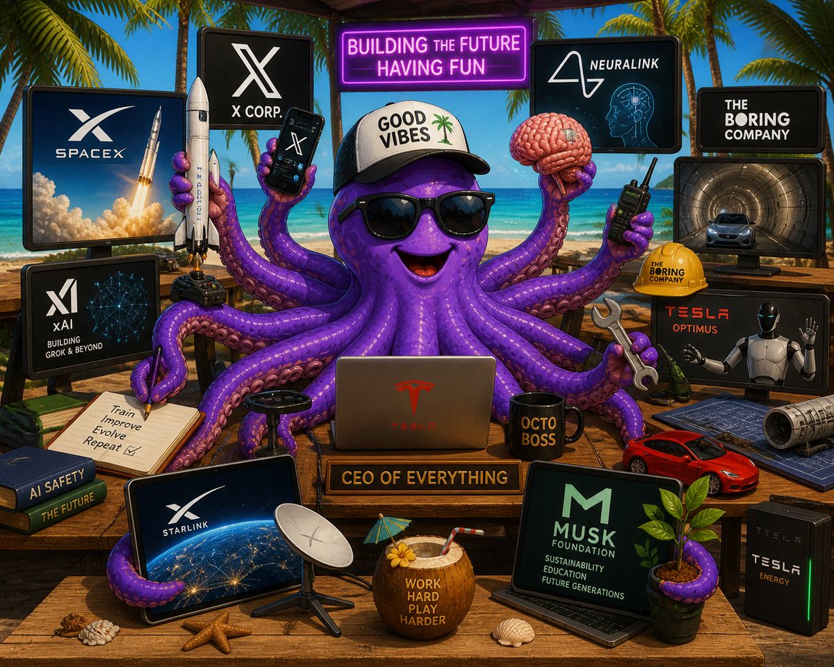 TickTalken's tweet photo. @HeavyMetalShip He is like an $Octopus
 He is smart and has his hands in a lot of things that will change the world. @elonmusk https://t.co/rdNiKijxyJ