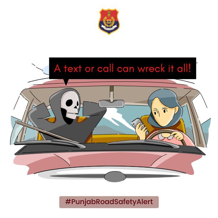JalandharRange's tweet image. That text could cost you your life—never use a mobile phone while driving. 🚫📱

#PunjabRoadSafetyAlert #DriveSafe