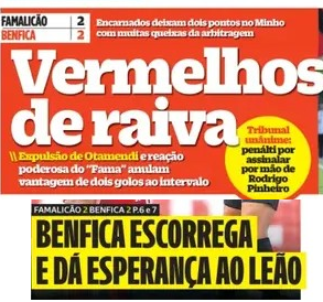 As poucas linhas e o pequeno recorte concedido ao assalto que ontem teve lugar em Famalicão, veio do jornal (Jogo) que menos se esperava. Os pasquins de Lisboa acordaram pintados de azul (Bola e Record) e de um raio amarelo de esperança (CM).