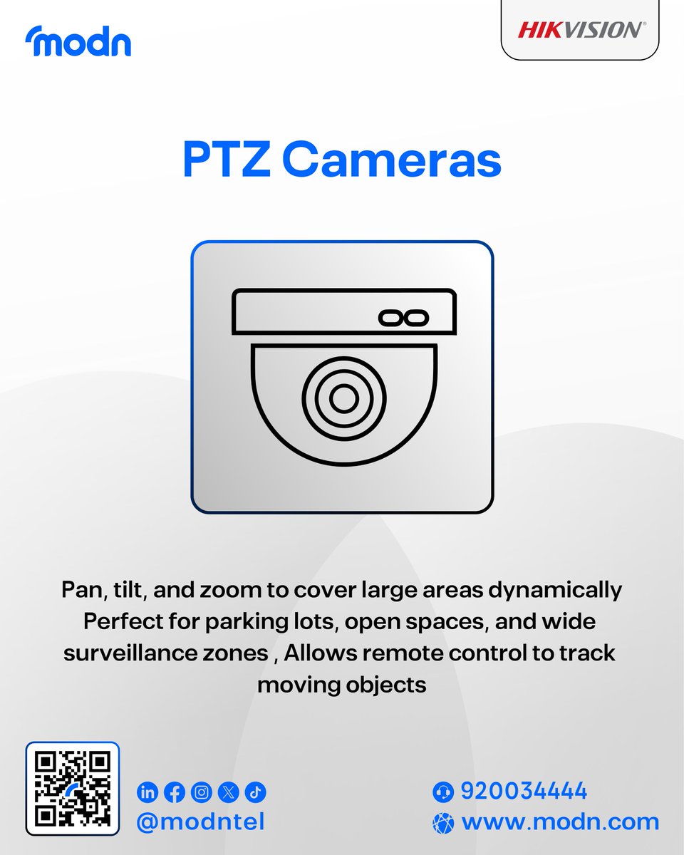modntelecom_'s tweet photo. Discover the difference between Hikvision Fixed and PTZ cameras and choose the right solution for your security needs.
#Hikvision #SecurityCameras #FixedCamera #PTZCamera #SurveillanceSystem #CCTV https://t.co/PQuPEquJCv