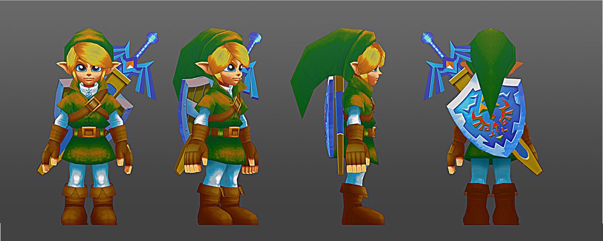 retromesh3D's tweet image. Here is a full concept sheet for my Link model. The last image is a colour correction comparison. I also put up video on my channel talking about it and showing it off in full (or as much I could) if you're curious: youtube.com/watch?v=wG4Wup… 
#Zelda #3dmodeling #animation #gaming