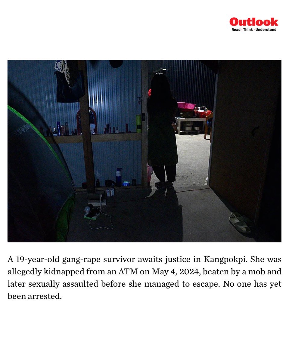 Outlookindia's tweet image. #Replug | A year after ethnic clashes broke out between the Meiteis and Kuki-Zo communities in Manipur, survivors and kin of victims of sexual and physical violence await justice.