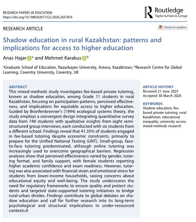 Research Papers in Education tweet media