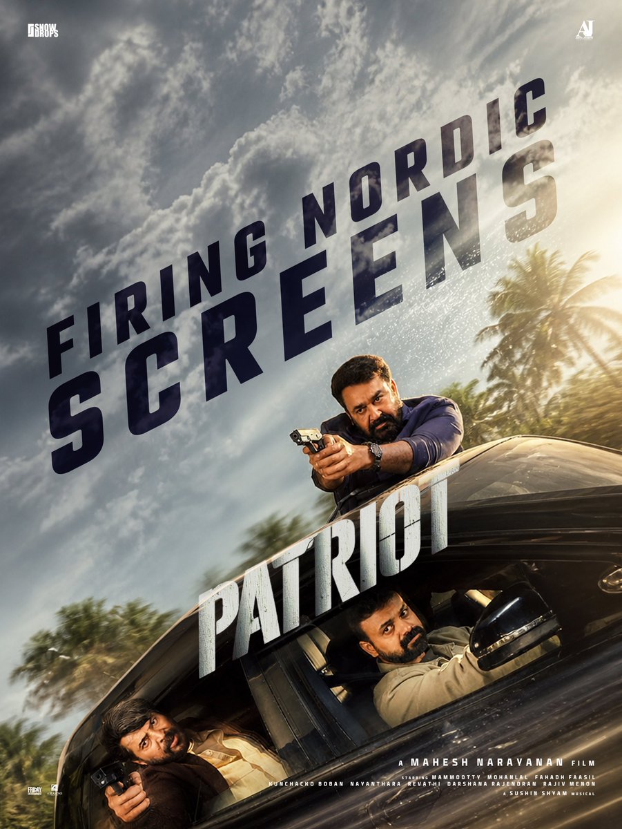 aravind_ravind's tweet photo. Nordic screens are on fire. #Patriot is exploding everywhere. 🔥🧨🔥🧨🔥

Grand Nordics (excl. Sweden) release by @SnowdropsAs  

@mammukka @Mohanlal @IamAntoJoseph @FridayEntmt @4SeasonCreation @Truthglobalfilm https://t.co/1ez734m2Sm