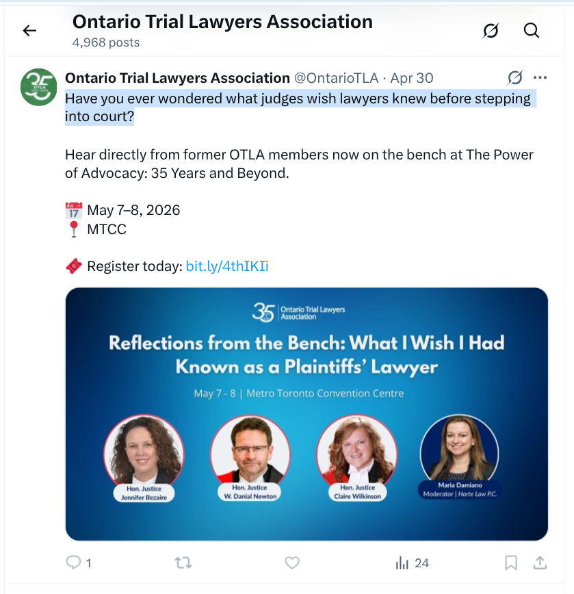 maggini_19's tweet image. Rose Webster @GetMyGist here ♀️🇨🇦, not a .@CBA_News #lawyer, proud to be followed by .@AnnadeBuisseret  (may she RIP) .@XPCBirmingham who DID ALL THE WORK via # OTP-CR-473/21.

.@OntarioTLA Lemme guess, ACCURATE #math skills, ✅#LawSocietyAct, ✅#RuleOfLaw not #Sharia or similar.