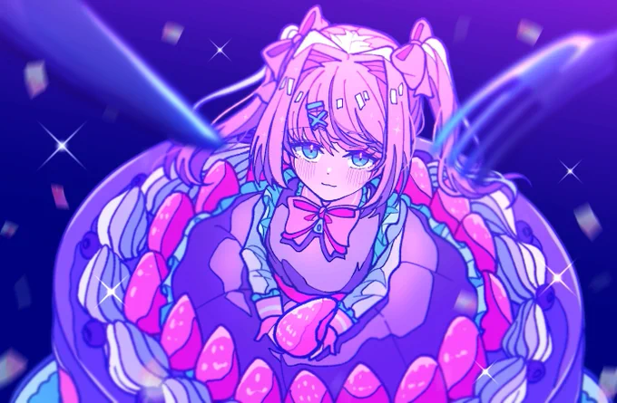 #ゴールデンウィークSNS展覧会2026 キラキラネオンカラーな可愛い女の子を描きます