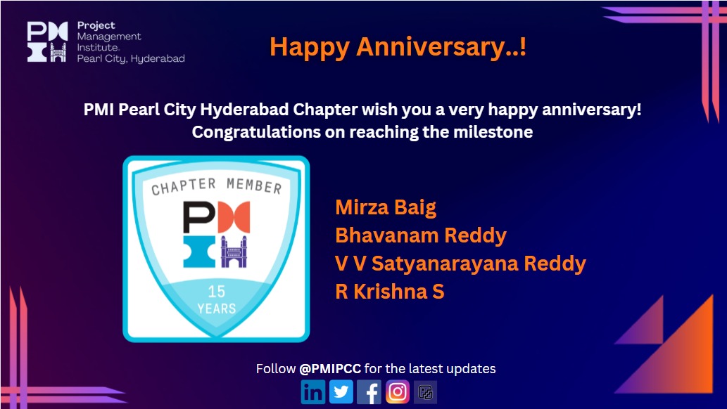 PMI Pearl City Chapter - Hyderabad tweet media