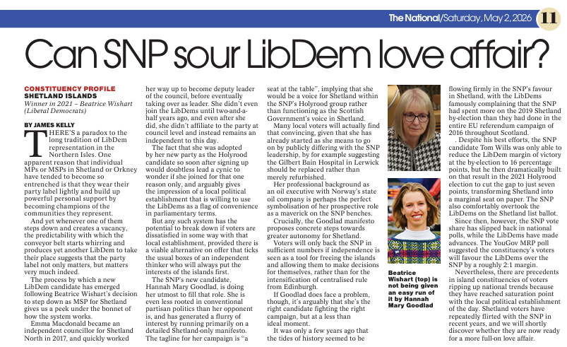 iain_00's tweet image. Here is the article from my pdf copy of @ScotNational 
#Shetland
@Shetnews