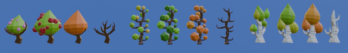 RainbowS7v7n's tweet image. Low poly tree combo asset all 4 seasons for games in Blender!! What do you think? Comment Bellow!!
#Blender #3dmodelling #gameart