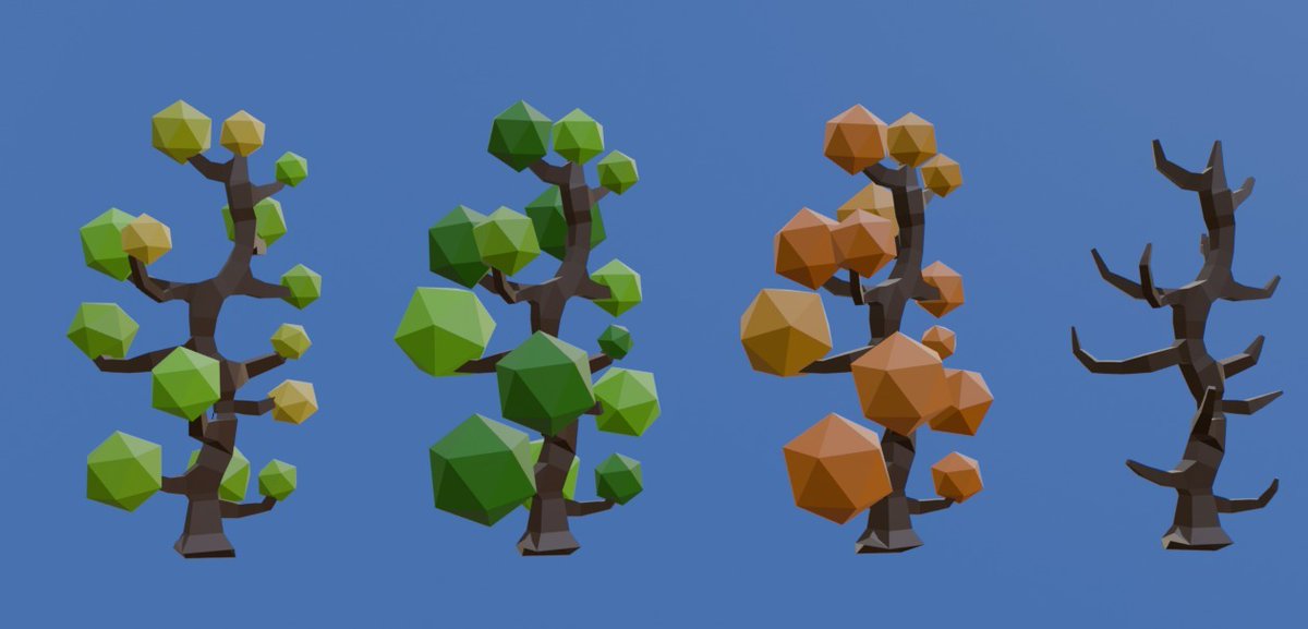 RainbowS7v7n's tweet image. Low poly tree combo asset all 4 seasons for games in Blender!! What do you think? Comment Bellow!!
#Blender #3dmodelling #gameart