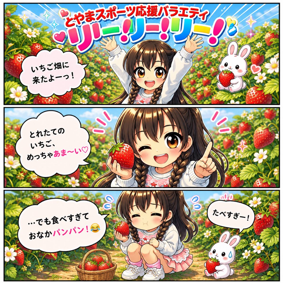 リー！リー！リー！ver.🍓 #アニメーション #さあちゃんの3コマ漫画