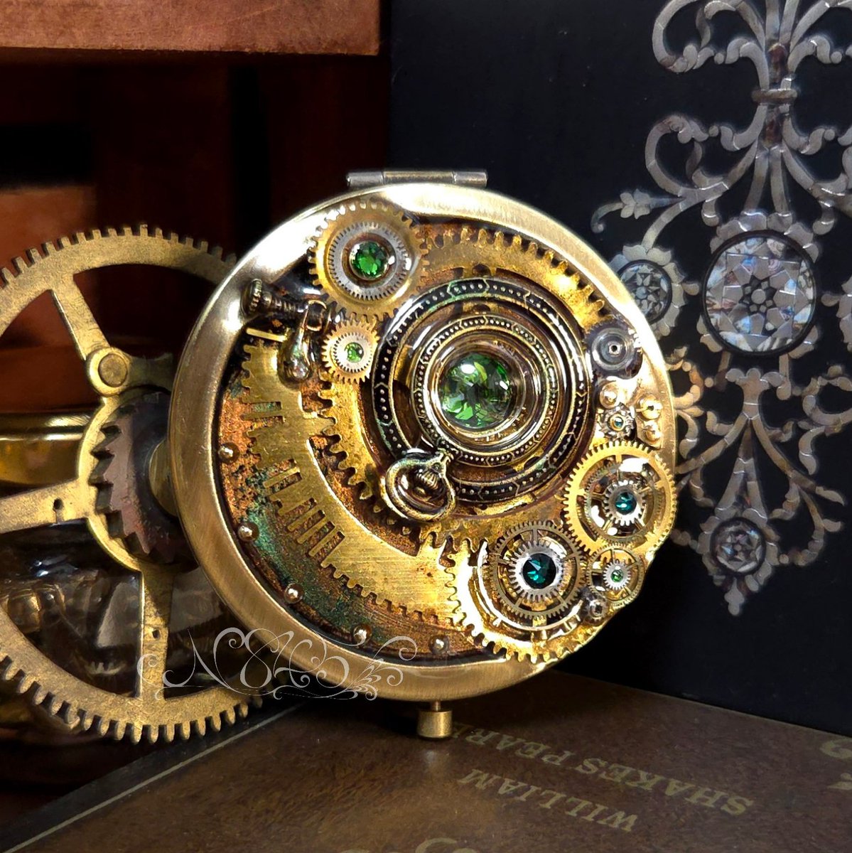 Old Gears シリーズ】ミラー（緑）⚙️ #デザフェス63 出展します